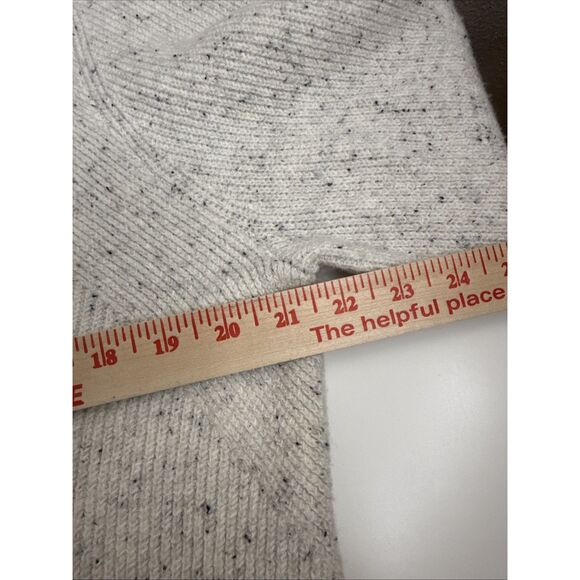 LOFT Size XL Sweater Oversized White Gray Pullover Soft Cotton Blend Long Sleeve - Picture 7 of 11